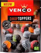 Venco Droptoppers Veelzijdig & Zacht I Soft Liquorice and Salmiac Variety Mix I 225g 7.93 ounce