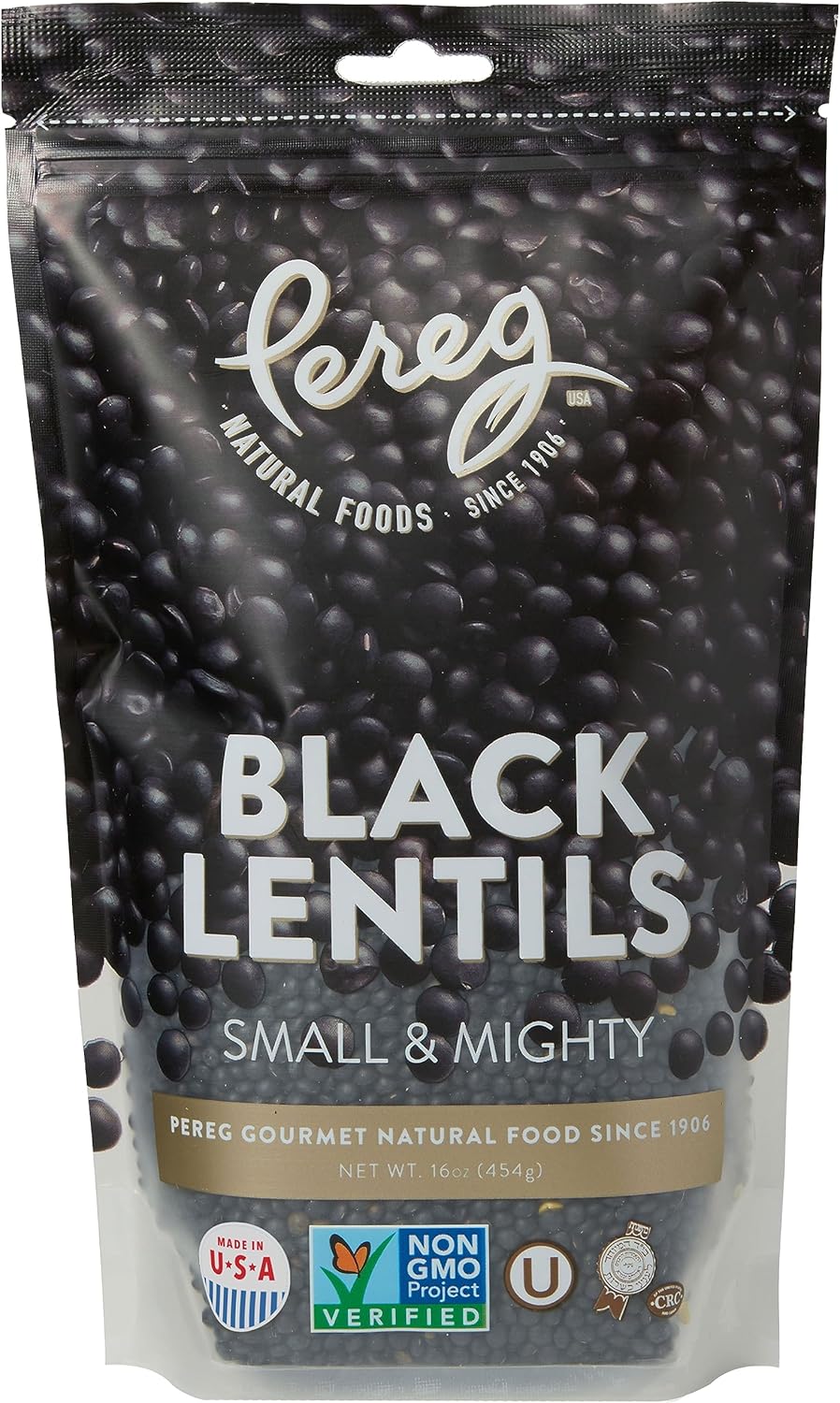 Whole Black Lentils - 16 Oz - Beluga Lentils - Black Masoor Daal - Ideal for Enriching Stews, Curries, Tacos & Soups - Non-GMO, Kosher Certified & Vegan