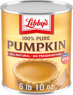 Libby's 100% Pure Pumpkin, Thanksgiving and Holiday Desserts, Pumpkin Pie Filling, Bulk, 6 lb 10 oz Can