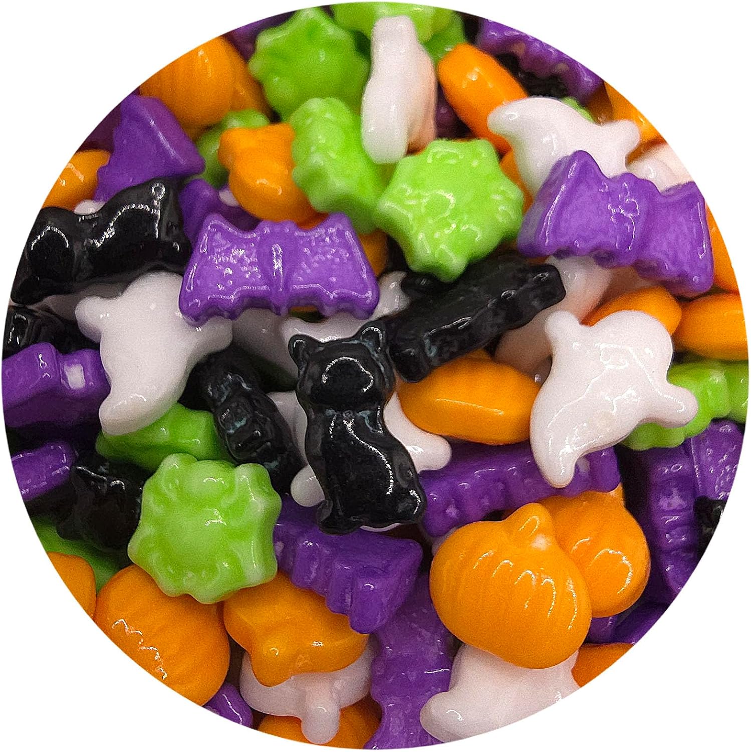 NCS Halloween Shapes Edible Sprinkles – Orange, Black, White & Purple Cupcake, Cake & Cookie Decorations, 8 oz