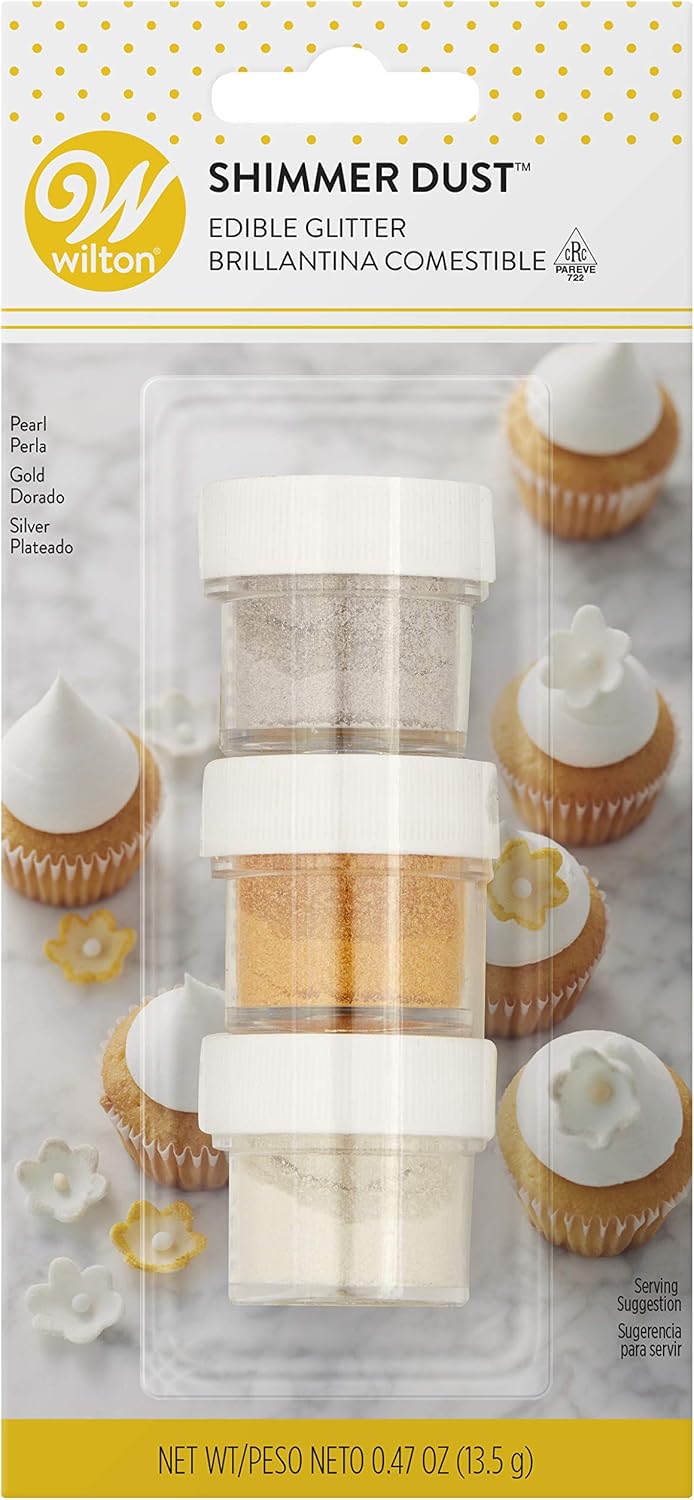 Wilton Edible Glitter Shimmer Dust, Set of 3