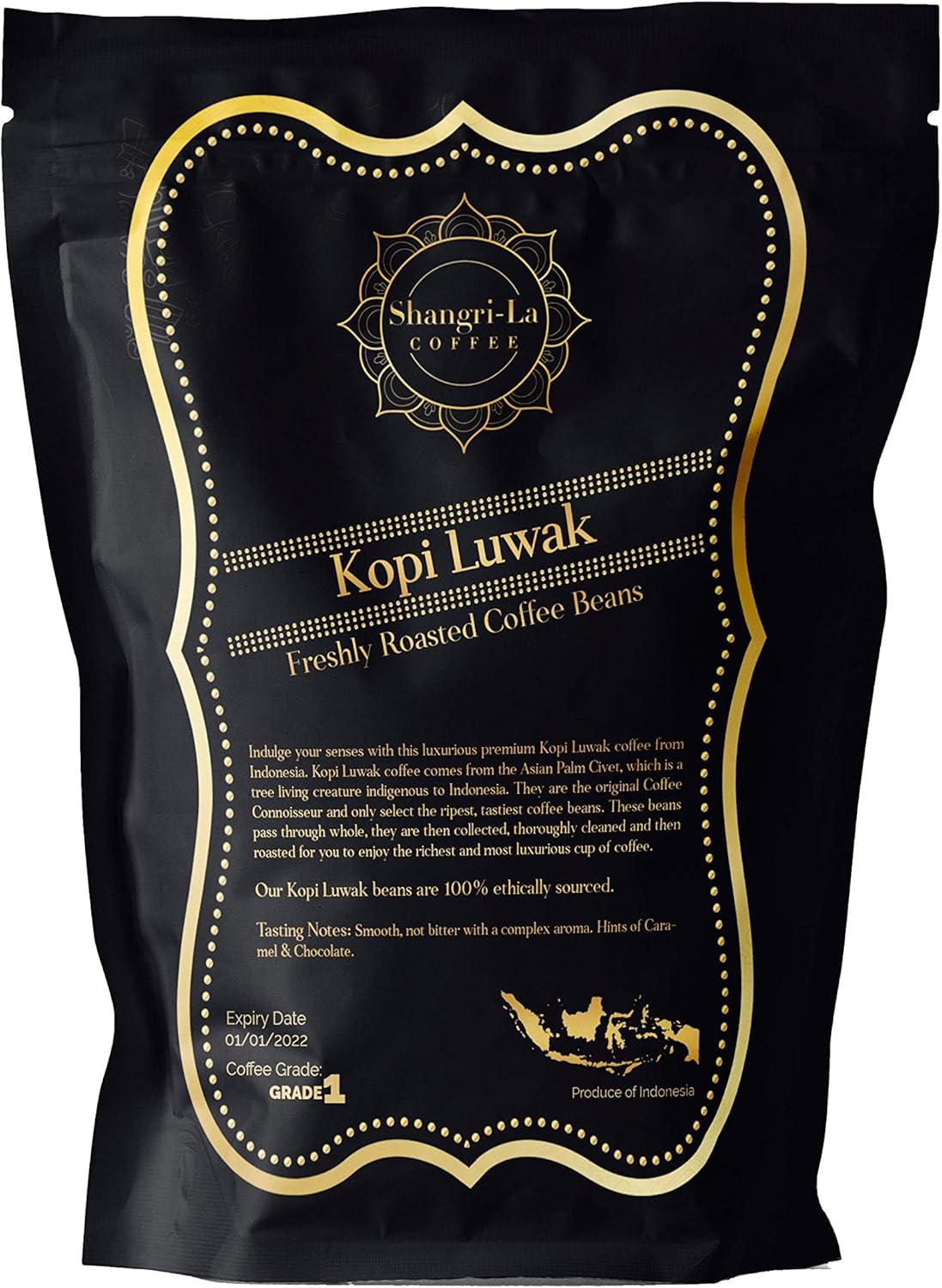 Shangri-La Coffee - Wild Kopi Luwak Coffee Whole Beans - Sustainably Sourced (from Indonesia) - 70oz (2kg)