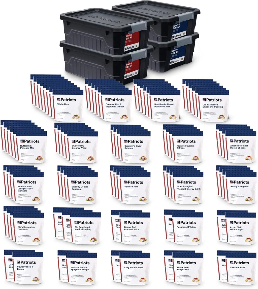 4Patriots 6-Month Survival Food Kit: Emergency Food Supply Designed to Last 25 Years, 1,376 Servings