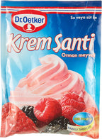 Dr. Oetker Whipped Cream with Chocolate (80 gr) Pack of 2 - and Forest Fruit Pack of 2 - Total 4 packs - Product of Turkey - Halal