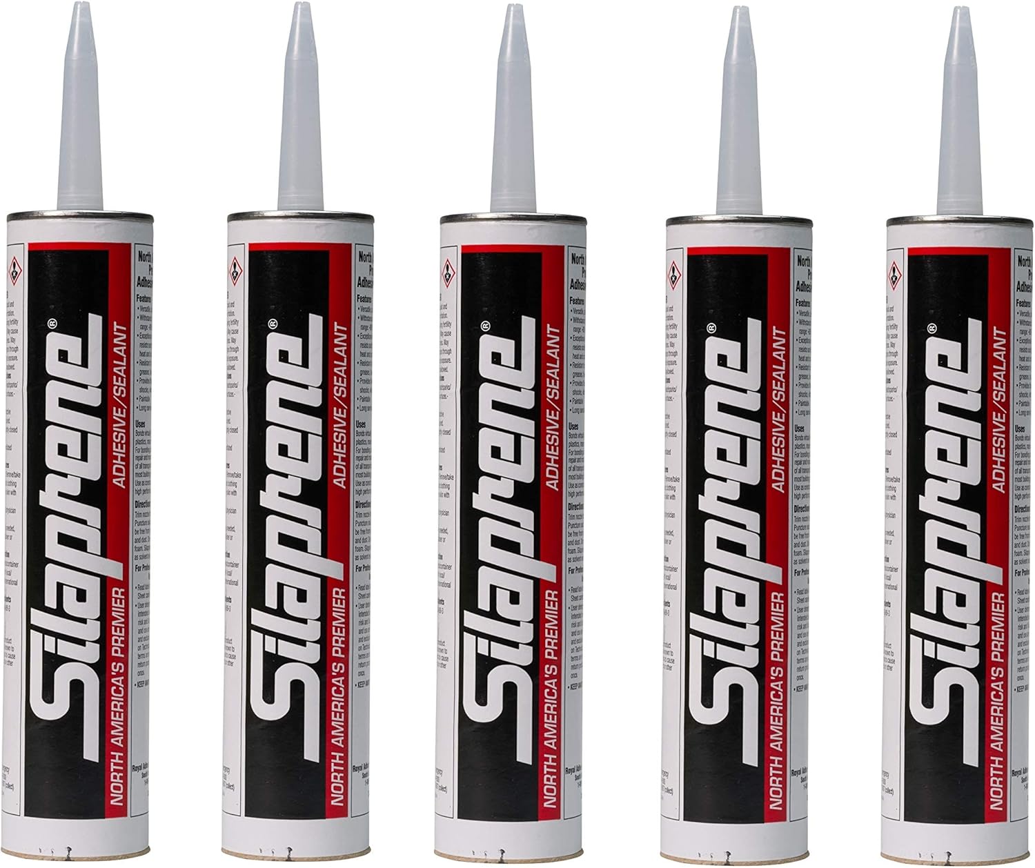 North America's Premiere Silicone-Free Adhesive and Sealant - One-Part and Fast-Drying Waterproof Industrial Sealer for Vehicle Assembly and Repair - 300ML - 5 Pack - White Color