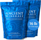 Ancient Minerals Magnesium Bath Flakes – Pure Zechstein Magnesium Chloride for Soaking and Whole-Body Replenishment (16 lb)