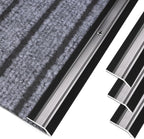 3-Pack Metal Carpet Floor Transition Strips, 36in Carpet to Tile Floor Edging Trim Strip, Aluminum Threshold Strip Suitable for Threshold Height Less Than 5mm (Black)