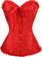 Corset Tops for Women,Bustier Shapewear Lingerie,Lace Tied Renaissance Overbust Corset Push Up Bodysuit