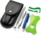 VENOMKILLER 6-in-1 Tick Remover Kit – Tick Removal Tool Set with Stainless Steel Tweezers, Tick Card, Hooks & Leather Case – Tick Remover for Dogs, Cats & Humans
