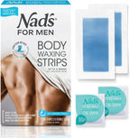 Nad's For Men Body Wax Strips - Wax Hair Removal For Men - At Home Waxing Kit With Waxing Strips + 2 Calming Oil Wipes, 20 Count (Pack of 1)