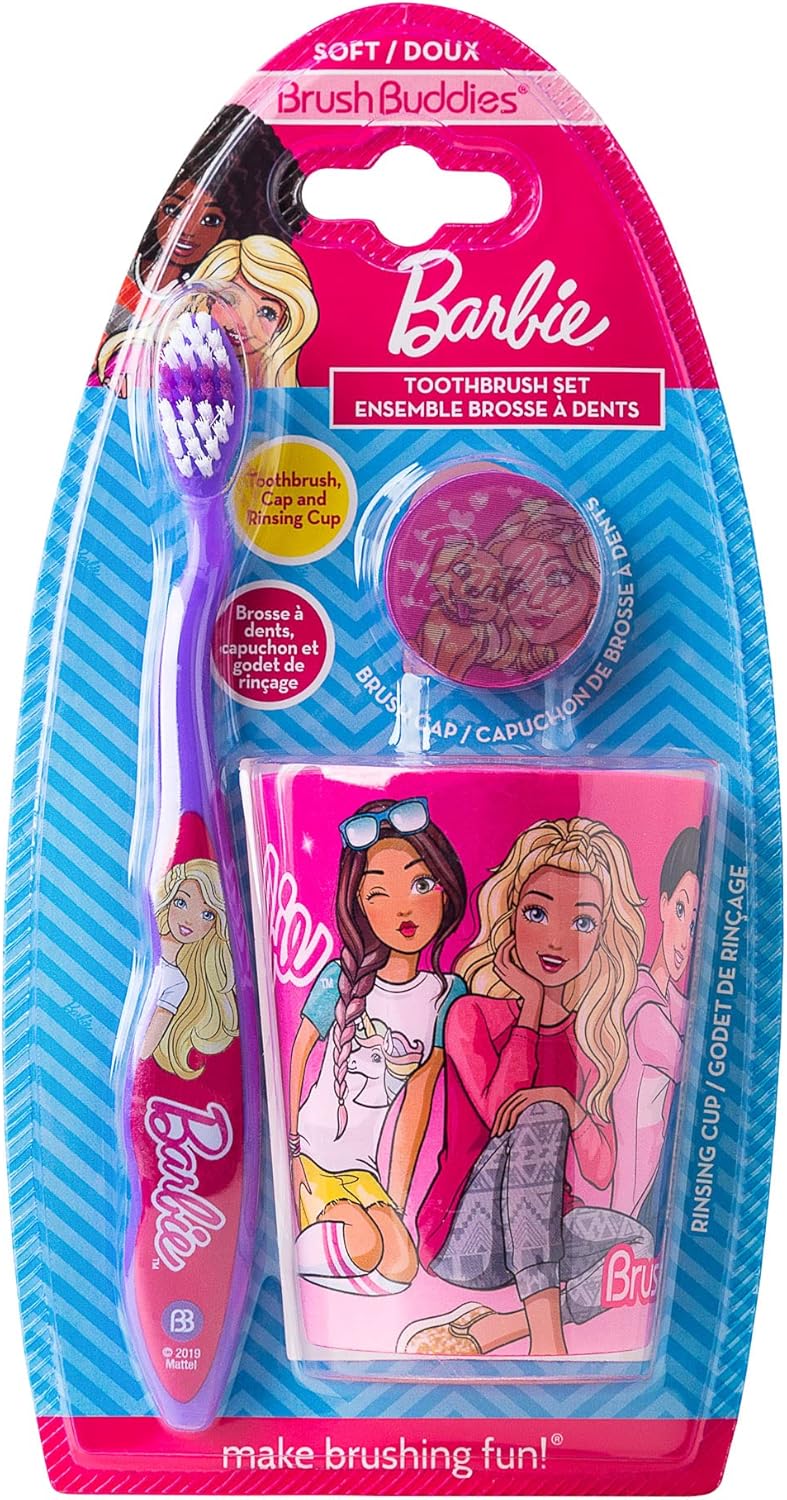 Licensed Branded B4RBIE 3 Pieces Toothbrush Set for Girls