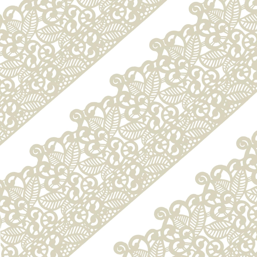 Funshowcase Large Pre-Made Ready to Use Edible Cake Lace Leaf Scroll Ivory White 14-inch 10-piece Set
