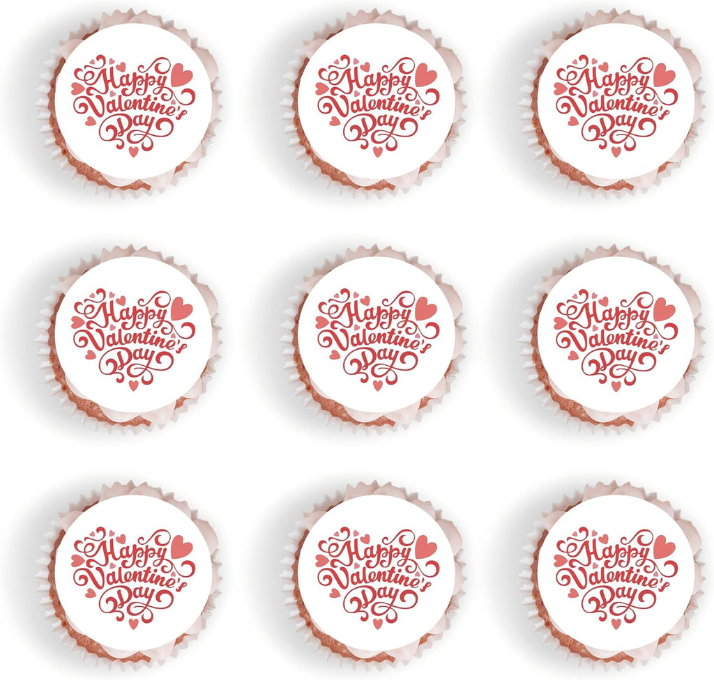 40Pcs Edible Valentines Day Cupcake Toppers Sweet Love Be Mine Valentines Cupcake Valentine Cake Topper for Wedding Valentine's Theme Party Cake Decoration Supplies