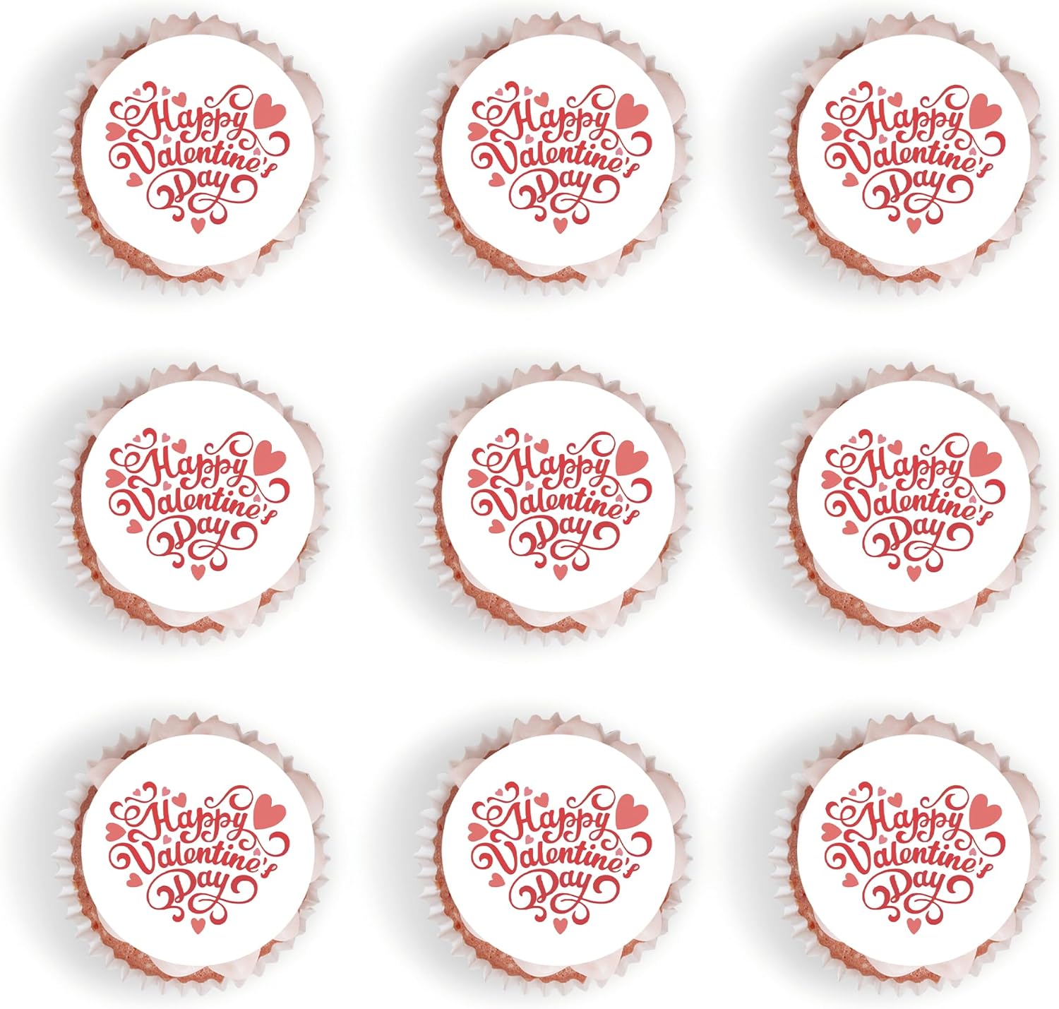 40Pcs Edible Valentines Day Cupcake Toppers Sweet Love Be Mine Valentines Cupcake Valentine Cake Topper for Wedding Valentine's Theme Party Cake Decoration Supplies