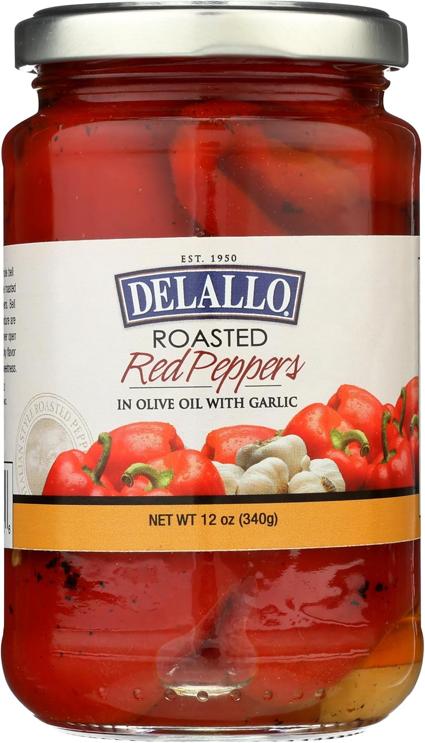 DeLallo Pepper Red Roasted Garlic, 12 oz