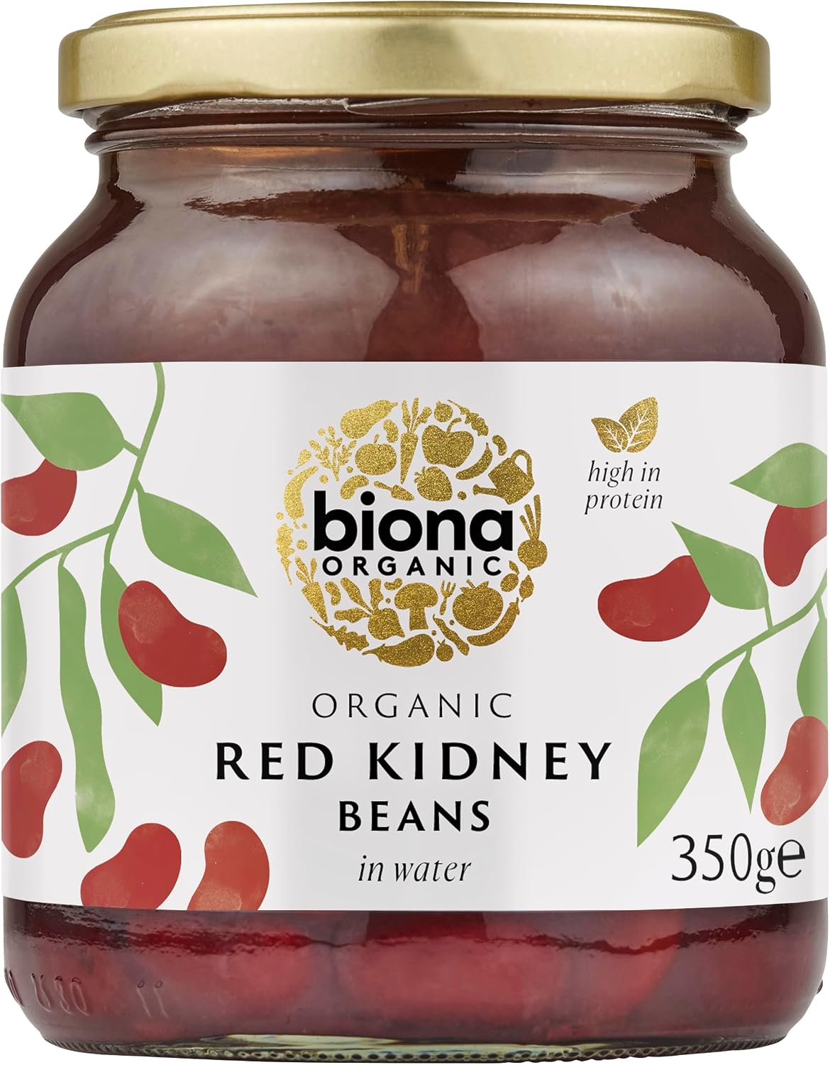 Biona Organic Kidney Beans - in Glass jars 350g - 2 Pack