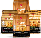 A-Sha Fan Favorite Variety Pack, Taiwanese Air-Dried Noodles, Mandarin Original, Hakka Original, Hakka Chili, Vegan, 10g Plant Protein, No MSG, Ready in 4 Minutes (20 Total Packs)