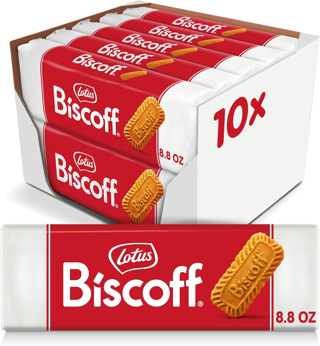 Lotus Biscoff, Caramelized Biscuit Cookies, non GMO + Vegan - 8.8 Ounce (Pack of 10)
