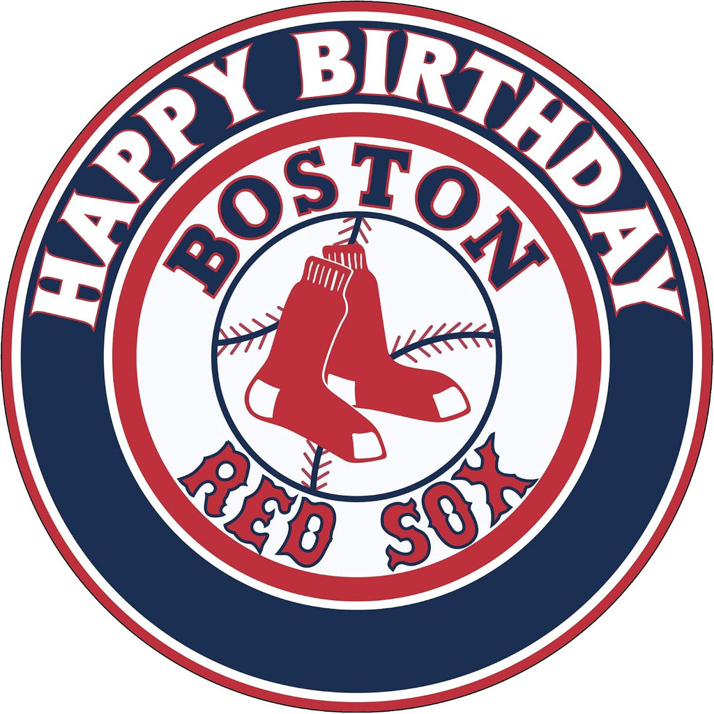 7.5 boston R.S Basketball Cake Topper – Round Edible Birthday Cake Decorations, Happy Birthday Cake
