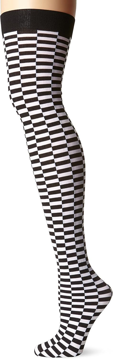 Be Wicked Women's Checkerboard Thigh Highs