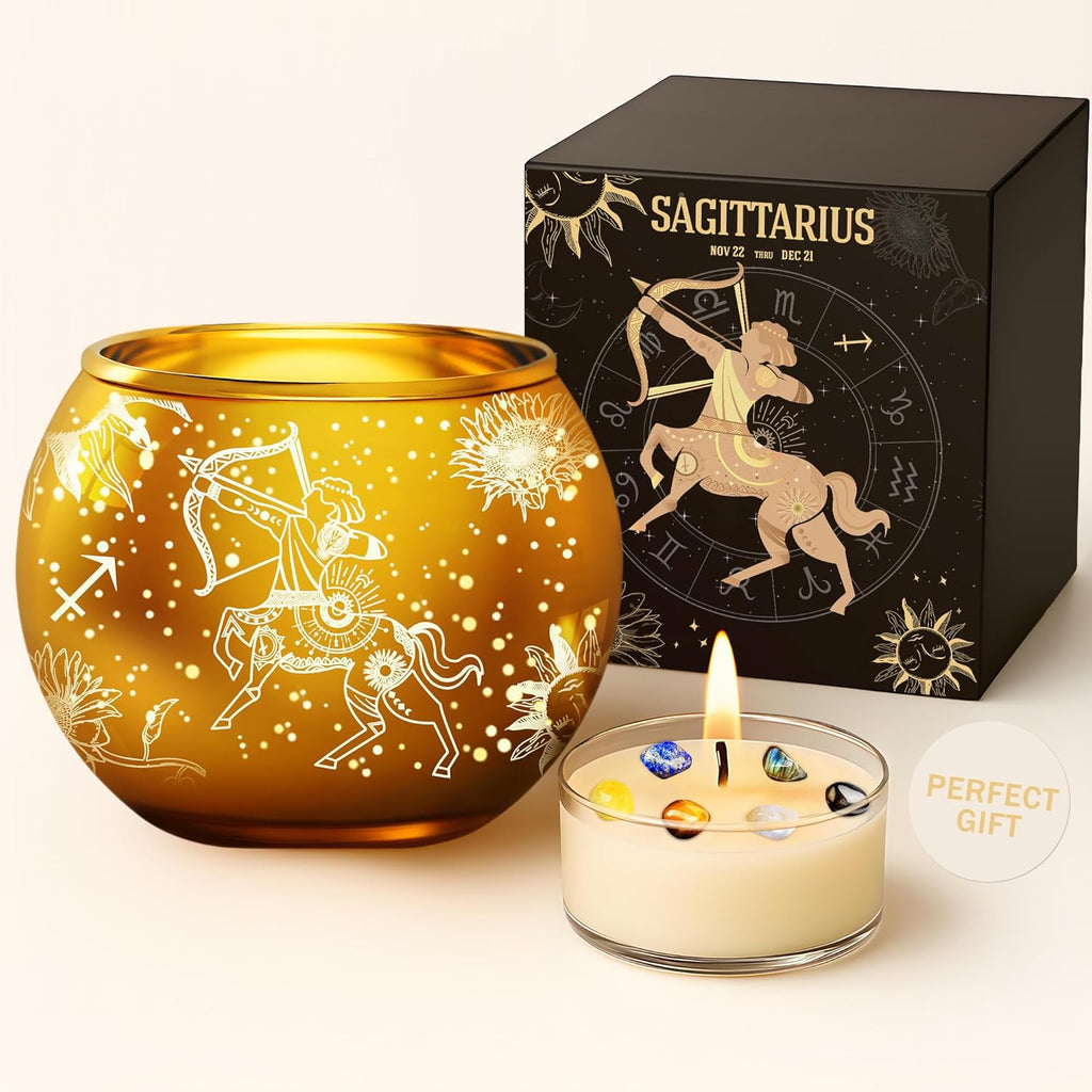 AOVILA Birthday Gifts for Women Sagittarius Candle Gift Set Christmas Valentines Mothers Day Graduation Anniversary Mom Friendship Her Sisiter Home Decor