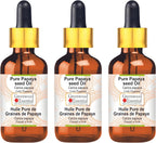 Greenwood Essential Pure Papaya seed Oil (Carica papaya) with Glass Dropper Cold Pressed (Pack Of Three) 100ml X 3 (10 oz)