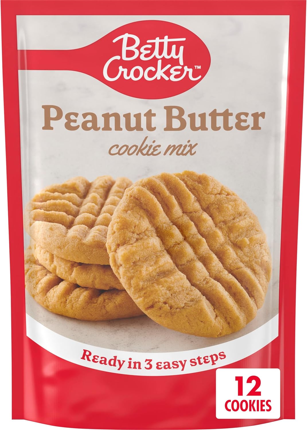 Betty Crocker Peanut Butter Cookie Mix, Makes twelve (12) 2-inch Cookies, 7.2 oz.