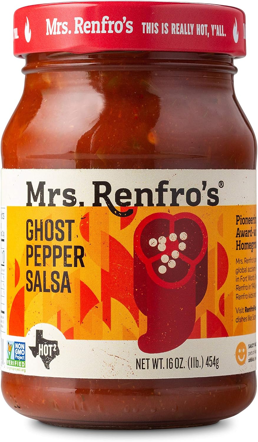 Mrs. Renfro's Ghost Pepper Salsa, 16 oz (2 Pack)