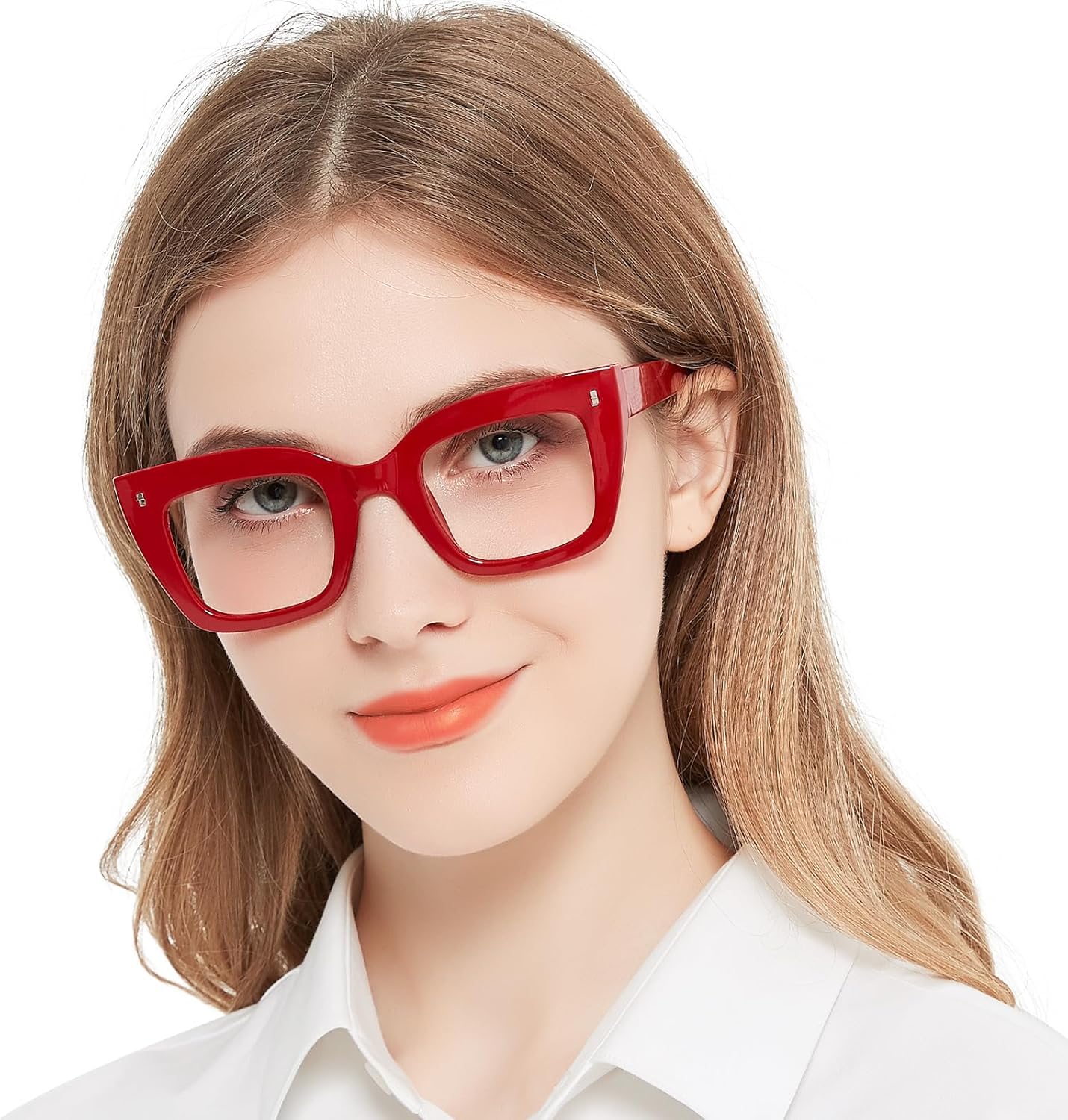 OCCI CHIARI Women Oversized Square-Cateye Reading Glasses RetroThick Readers Comfort Eyeglasses