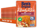 BEN'S ORIGINAL Ready Rice Spanish Style Flavored Rice, Easy Dinner Side, 8.8 OZ Pouch (Pack of 12)