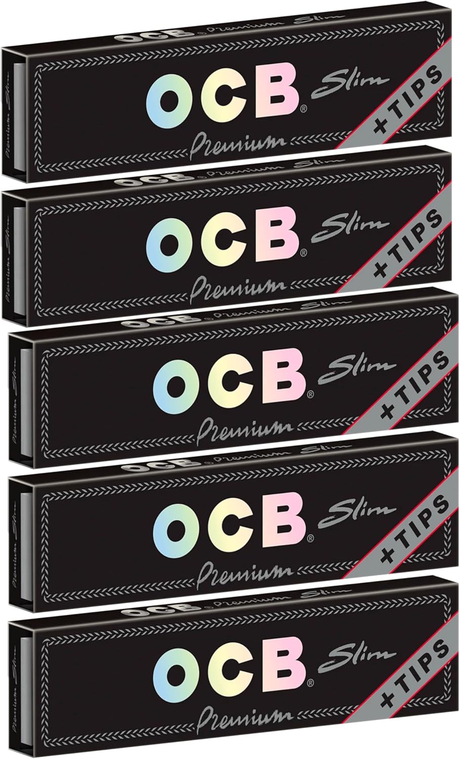 OCB Rolling Papers Premium King Slim 109mm with Tips (5 Pack)