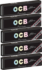 OCB Rolling Papers Premium King Slim 109mm with Tips (5 Pack)