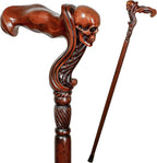 Elegant 36-Inch Designer Walking Stick – Premium Carved Solid Wood Cane with Ergonomic Comfort Handle, Luxury Handmade Fashion Accessory for Men & Women