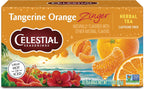 Celestial Seasonings Tangerine Orange Zinger Herbal Tea, Caffeine Free, 20 Tea Bags Box