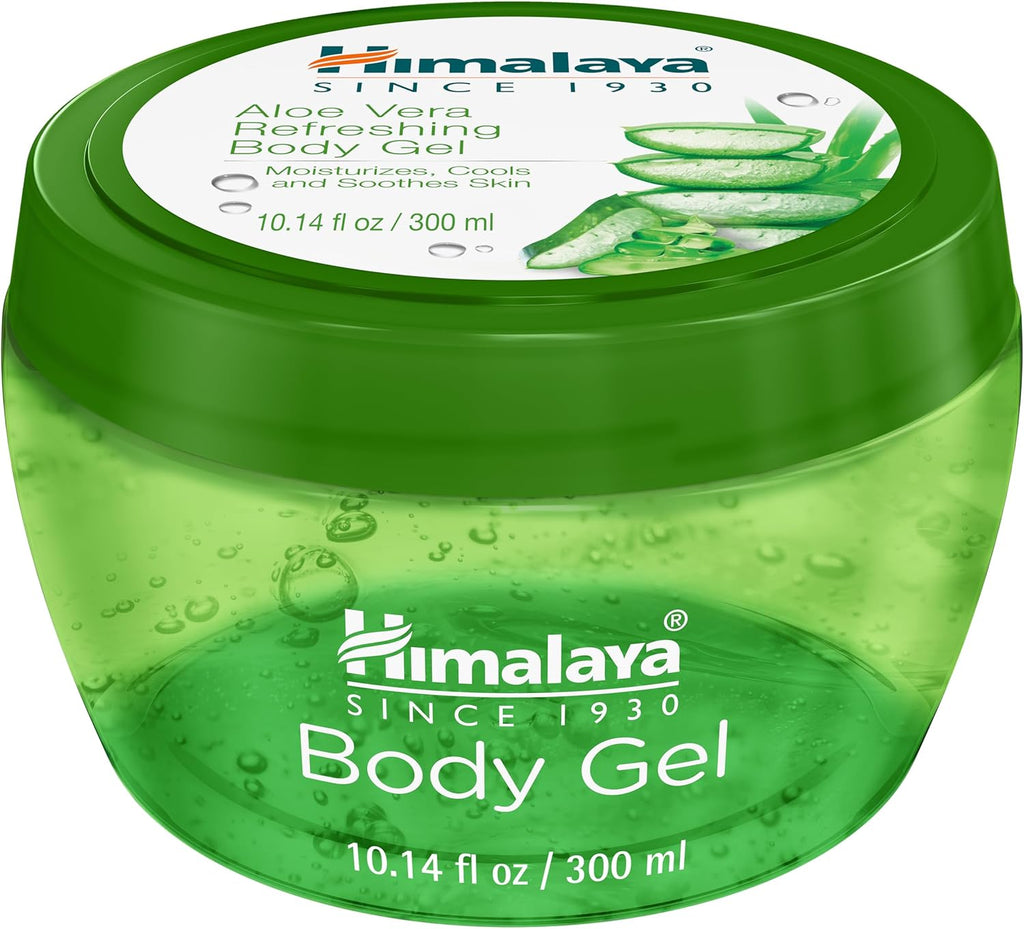 Himalaya Aloe Vera Refreshing Body Gel, with Real Aloe Vera for Moisturizing, Cooling, and Soothing Skin, Lightweight Non-Greasy Formula, 10.14 fl oz (300 ml)