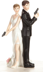 Wedding Collectibles Personalized Super Sexy Spy Wedding Bride and Groom Cake Topper Figurine: Custom Hair Color Available