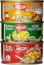 Thai Green Red Yellow Curry Pastes Set (Original Version), 4 Ounce (Pack of 6)