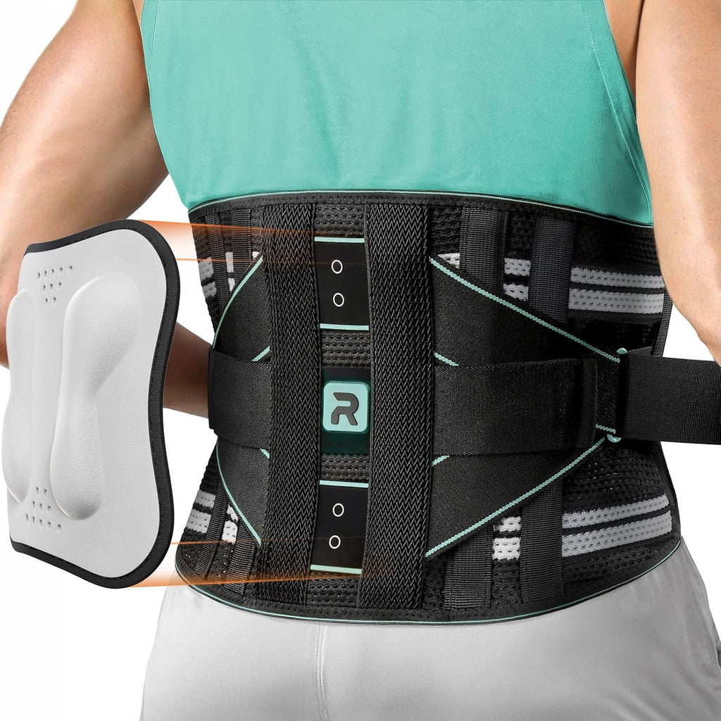 Back Brace for Lower Back for Women Men, Elastic Back Support Belt with 8 Stays for Lifting at Work, Breathable Soft Lumbar Support, Blue M