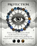 Bivei Protection Bracelet, Strength Crystal Healing Bracelet 8MM - Spiritual Stretch Beaded Jewelry for Women Men Gift