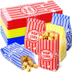 Yungyan 300 Pcs Popcorn Bags Bulk 1oz Grease Resistant Paper Snack Bags in Red Yellow Dark Blue for Party Movie Night Carnival Concession Stand Supplies