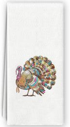 Turkey Thanksgiving Gifts Kitchen Towels - Turkey Thanksgiving Decor, Preppy Trendy Turkey Hand Towels Dish Towels for Kitchen Bathroom, 16x24 Inch