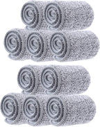 10 Pack 13 * 4.9" Generic Mop Pads Mop Head Refill Washable Wet/Dry Mops Flat Compatible with Most 11-13" Hook and Loop (Velcro) Flat Mops.System Floor Care System (10 Pack 13 * 4.9")