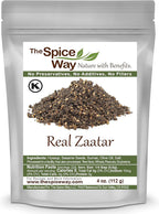 The Spice Way - Real Zaatar with Hyssop spice blend | 4 oz | (No Thyme that is used as an hyssop substitute). With sumac. No Additives, No Perservatives, (Za'atar/zatar/zahtar/zahatar/za atar)