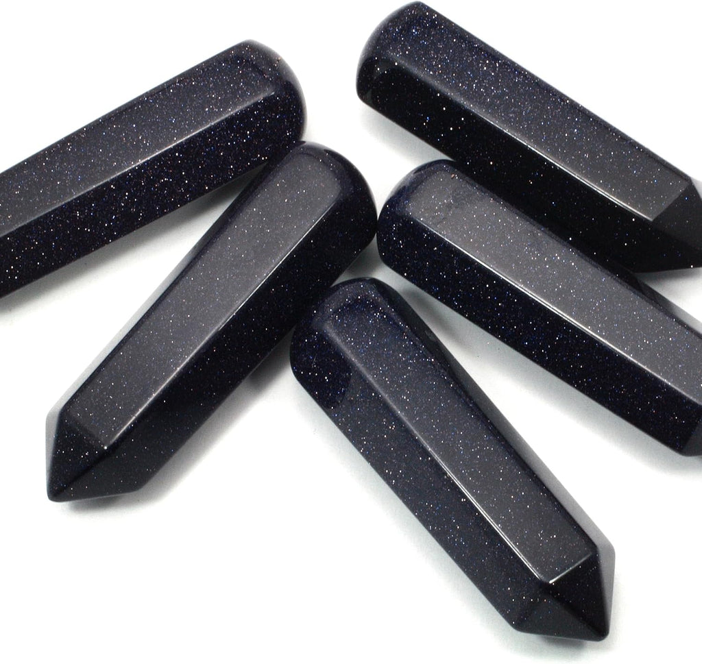 Blue Goldstone Crystal Massage Wand ~70mm