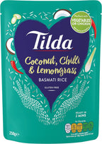 Tilda Steamed Basmati Coconut Chilli and Lemongrass Rice 250 g (Pack of 6)