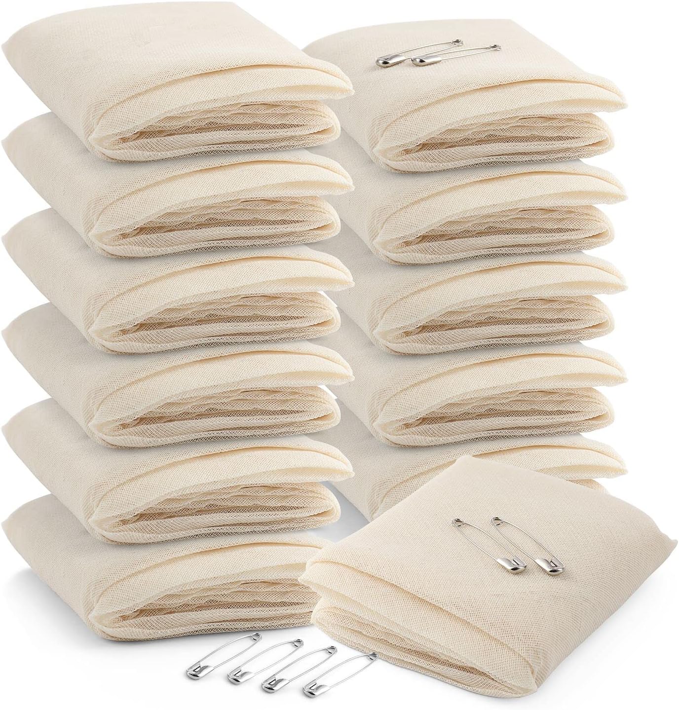 Primacare D-3680 First Aid Triangular Splint Bandage with Safety Pins for Sprain and Broken Bones Support, Latex Free Non-Woven Cotton, 40x40x56 (Pack of 12)