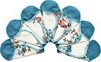 Lilind® 7 Pack Thong Pantyliners on Blue Flowers, Reusable Organic Cloth, Washable Menstrual Pads, Zero Waste 100% Cotton