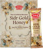Ashraf Naturals Sidr Gold Honey Sticks – Raw Unfiltered Mountain Sidr Honey, Single-Origin Himalayan Honey, Gluten-Free (20 x 15 g)