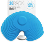 Not Just A Patch Freestyle Libre 2 Sensor Covers (20 Pack) Lingo CGM Patches for Freestyle Libre 2 - Water Resistant & Durable for 10-14 Days - Blue