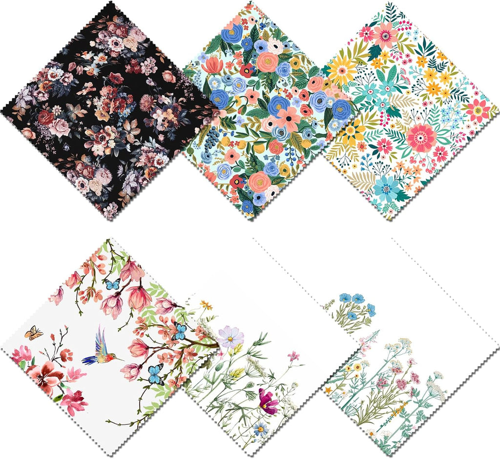 6 PCS Glasses Cleaning Cloth Eyeglass Cleaning Cloth Lens Eyeglasses Microfiber Cute Aesthetic Cloth for Unisex Women Girls Reusable Phone Screens Camera Multi-Patterns(6.3"x6.3")-Flowers Floral